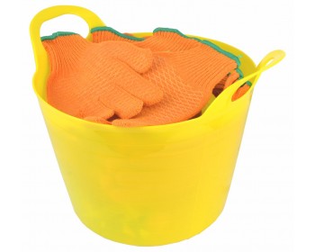 Bucket of Criss Cross Gripper Gloves